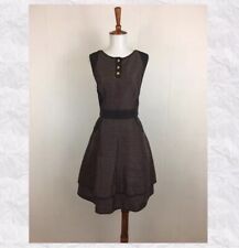 Richard Chai Brown Cotton Silk Sleeveless Crew Neck A-Line Dress Size 4