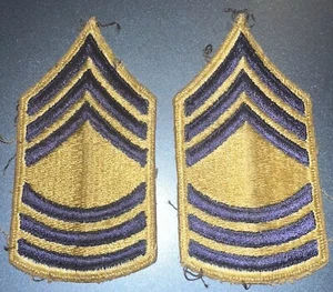 Vintage Matching Pair Master Sergeant Chevrons Patches WWII Era - Picture 1 of 2