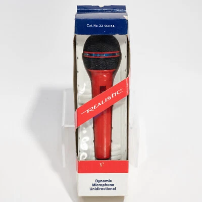 Realistic 33-9031A RED Dynamic Microphone Uni  - Good Condition - Tested! - Image 1 of 4