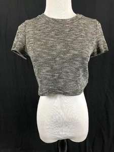 Foreign Exchange Damen schwarz gold metallic bauchfreies Oberteil Strick Größe Small - Bild 1 von 11