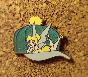 RARE Old LE Disney pin Marquee Baseball Cap Tinker Bell Glittery - Picture 1 of 2