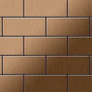 Mosaik Fliese massiv Metall Titan gebürstet kupfer 1,6mm stark Subway-Ti-AB - Picture 1 of 6