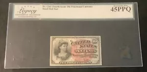 Fr. 1261 Fourth Issue 10€ Fractional Currency Small Red Seal - Legacy 45PPQ - Picture 1 of 4