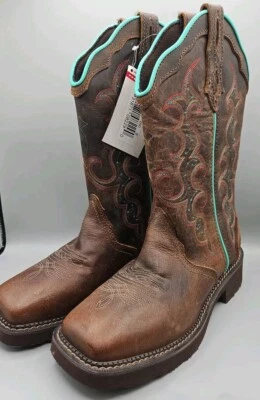 Justin Damas Gitanas Raya Tostado Marrón Verde Azulado Botas GY2900 Talla 9B Vaquera  Foto 1 de 4