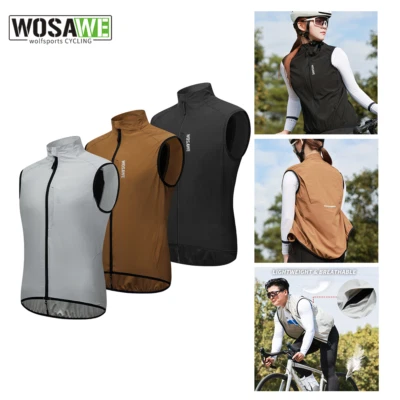 WOSAWE Men/Women Cycling Wind Vest Lightweight Water-repellent Sleeveless Jacket - Image 1 of 4