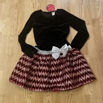 Girls Emily West Dress Girl Sz 16 Black White Holiday Christmas Formal Picture - Image 1 of 4