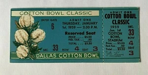 1959 COTTON BOWL FULL UNUSED TICKET STUB TCU vs AIR FORCE EXcellent condition - Picture 1 of 4