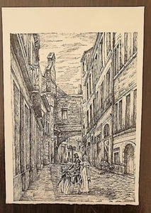 MONTPELLIER " rue Jacques Coeur au XVIII eme " Gravure 18,5 x 28 cm. - Imagen 1 de 1