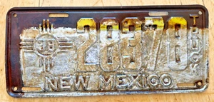 1938 NEW MEXICO TRUCK LICENSE PLATE " 28378 " NM 38 READY TO RESTORE - Picture 1 of 1