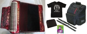 Hohner Xtreme Corona II Red Rojo Accordion GCF SOL Acordeon Bag/Straps/Shirt/DVD - Picture 1 of 12