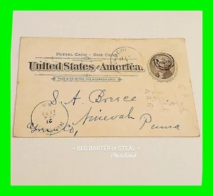 U.S. Scott UX12 Jan. 21 1897 ~ Used 1 Cent Postal Card ~ Unique - Picture 1 of 7
