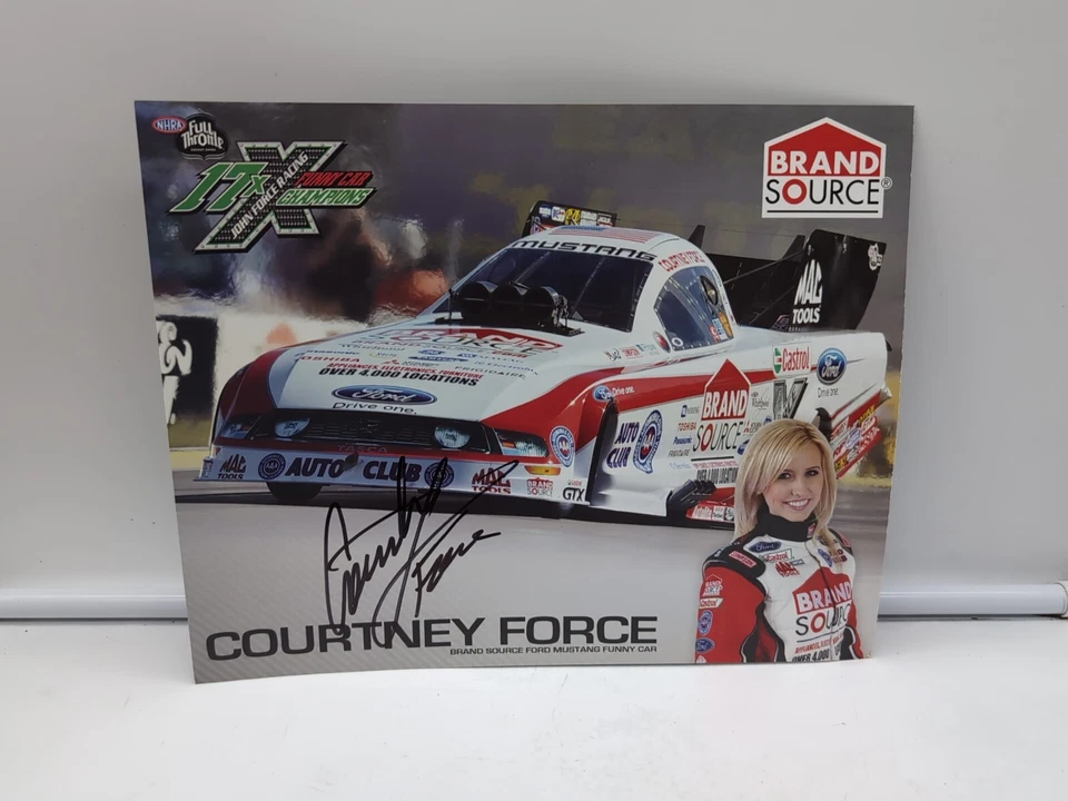 COURTNEY FORCE Autographed 8x10 Photo Card NHRA - Image 1 of 4