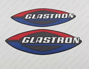 GLASTRON BOAT LOGO 1970-1973 DARK GRAY DECALS STICKERS 12" x 5.1" 2pcs. - Imagen 1 de 6