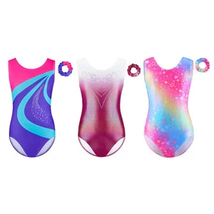 Girls Rompers Competition Leotard With Hair Band Play Outfit Gymnastics Ballet - Picture 1 of 47