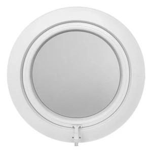 Round Top Hinged Window with Frosted Glass 650 700 750 800 mm White uPVC - Picture 1 of 4