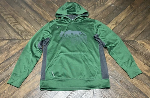 Nike Therma-Fit Baylor Bears Equestrian Forest Green Hoodie Sweatshirt Cover