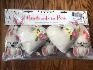 7 Fuß entzückende Hasen und Herzen Ostergirlande mit Bommeln - Bild 1 von 1