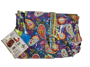 Diaper Bag NEW - Laminated Buckle Bag Cobalt Paisley Floral Baby Kalencom FSTSP - Picture 1 of 13