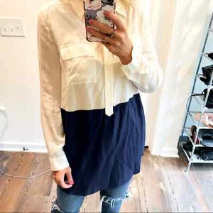 NWOT Boden Cream Blue Colorblock Tunic Top - Picture 1 of 8