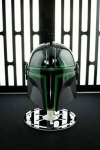 Mandalorian Steel Helmet Medieval Green And Black Series Black Green Wearable - Picture 1 of 3