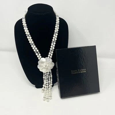 Joan Rivers Multistrand White Flower Tassel Starlet Beaded Statement Necklace - Image 1 of 4