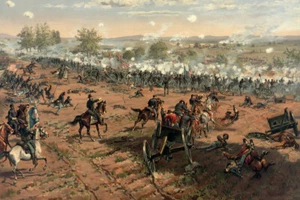 Battaglia di Gettysburg di Thure de Thulstrup Americana Giclée stampa artistica spedizione gratuita - Foto 1 di 3