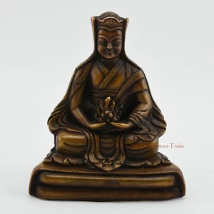 Nice Quality Copper Alloy Oxidation Finish Guru Gampopa Statue from Patan, Nepal - Picture 1 of 4