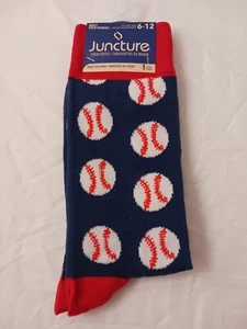Baseball Crew Socks, Fits Shoe Sizes 6-12, NEW, One Pair, Juncture, Novelty - Picture 1 of 3