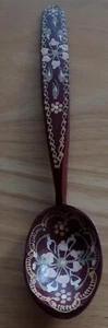 VINTAGE WOOD SPOON HAND PAINTED TOLE KITCHEN DECORATIVE WALL ART COTTAGE - Picture 1 of 7