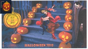 JVC CACHETS - 2018 HALLOWEEN - FIRST DAY EVENT HOLIDAY COVER ZOMBIES MONSTER #1 - Bild 1 von 2