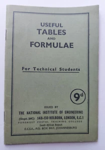 Useful Tables and Formulae for Technical Students -1960's- Vintage PB Booklet - Picture 1 of 2