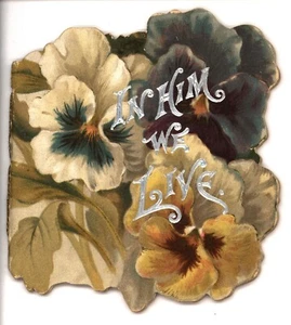 IN HIM WE LIVE, folleto de poesía motivacional, Tuck 1143, victoriano - Imagen 1 de 6