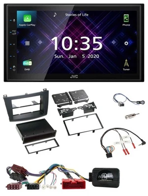 JVC DAB 2DIN Lenkrad Bluetooth USB Autoradio für Mazda 3 09-13 aktiv - Bild 1 von 4