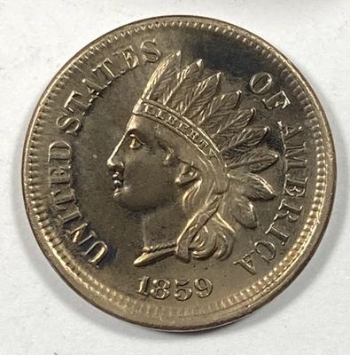 1859 Indian Cent .01. AU Details. - Image 1 of 3