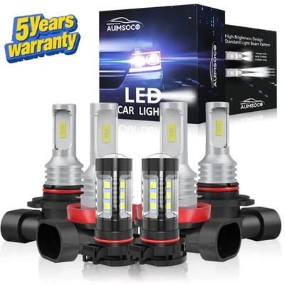 For 2007-2014 Chevrolet Suburban 1500 LED Headlights + Fog Light Super Bright 6x - Image 1 of 4