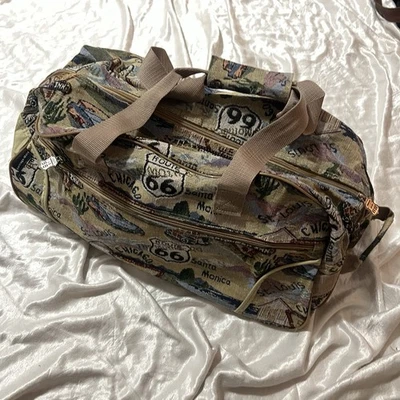 Route 66 Tapestry Rolling Duffel Bag Retro Streetwear Vacation Holiday Travel - Image 1 of 4
