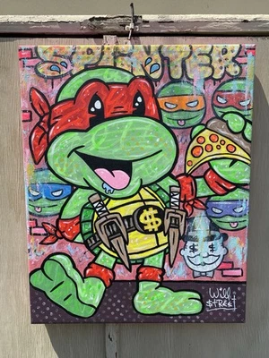 WILL STREET original painting 24x30 /tmnt art graffiti Ninja Turtle banksy pop - Image 1 of 4