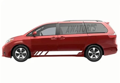 Fit For Toyota Sienna Car Sticker Side Skirt Stripe Graphics Racing Sport Decals Foto 1 de 4