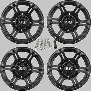 2019 & UP YAMAHA YXZ 1000R  14" VIPER BLK ATV ALUMINUM WHEELS ( SET 4 ) YAM11K - Picture 1 of 6