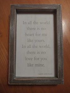 Adams & Co. Box Schild "IN ALL THE WORLD THERE IS NO HEART FOR ME LIKE YOURS." - Bild 1 von 6