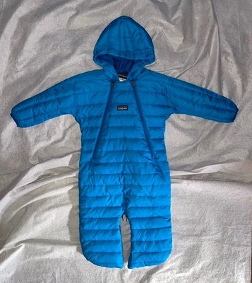 Suéter Patagonia Baby Hi Loft Down Bunting Traje de Nieve Azul Talla 6M Foto 1 de 4