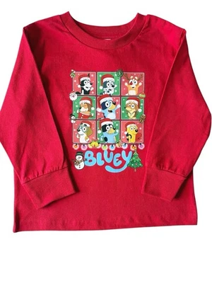 Rabbit Skins Kids Red Bluey Christmas Long Sleeve T-shirt NWOT - Image 1 of 4