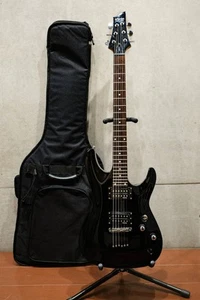 Electric Guitar Schecter Diamond Series OMEN6 Black South Korea S/N W11030169 - Picture 1 of 10
