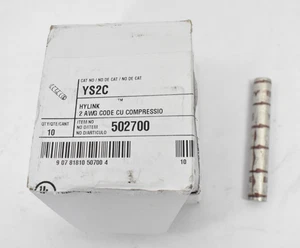 10 Stück Burndy Hylink 2 AWG CU Kompressionsspleiß langer Lauf YS2C 502700 - Bild 1 von 5