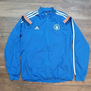 Adidas Jacket Mens Medium Blue Boston Marathon 2017 Performance Active Full Zip - Picture 1 of 9
