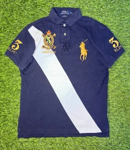 Polo Ralph Lauren Shirt Mens Large Blue Banner Summer Classic Crest #3 Big Pony - Picture 1 of 4
