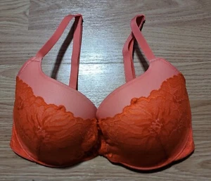 Adore Me Red Lace Push-up Bra 32DD Cyla Balconette Sexy - Picture 1 of 4