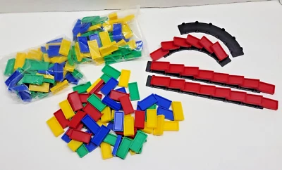 Vintage Domino Rally Dominoes 1990s Track Curve Straight Yellow Red Blue Green - Image 1 of 4