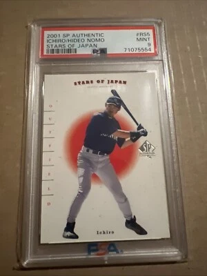 2001 SP Autêntico Estrelas do Japão Ichiro Suzuki Hideo Nomo PSA 9 Perfeito Cartão de Novato - Imagem 1 de 4