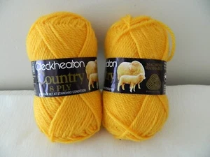 Yarn Cleckheaton COUNTRY 8ply Yellow Pure Wool Lot 2 Yarns Made In Australia - Picture 1 of 8
